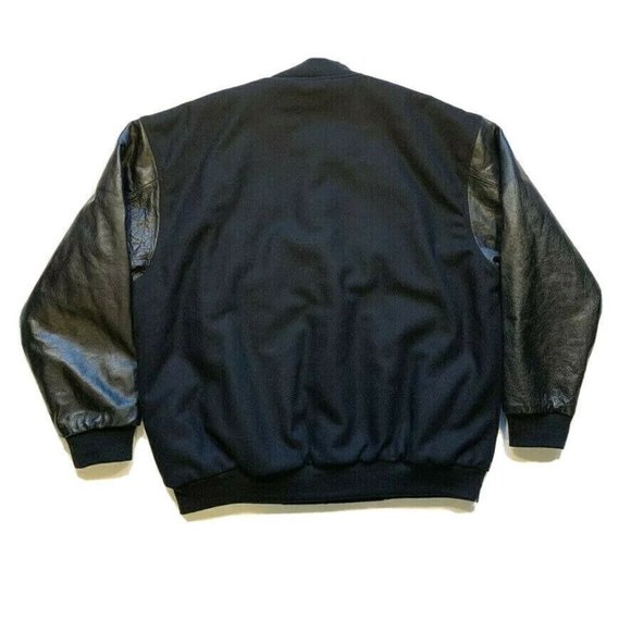 NEW Vintage Lee Sport Rams Wool Leather Bomber Varsity Jacket Insulated  Snap XL - Picture 2 of 11